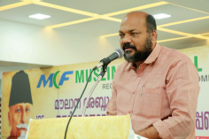 Minister P. Rajiv addressing the 135th birthday celebration